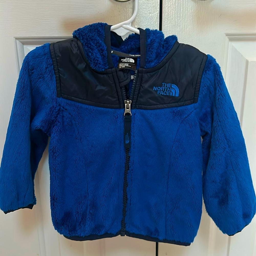 North Face Hooded Zipper Fleece - size 12M-18M